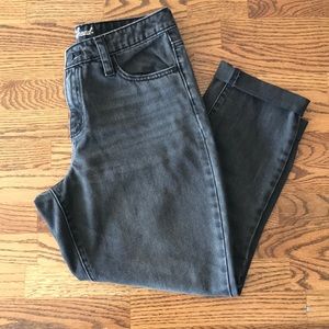 High Waisted Mom Jeans Raw Hem